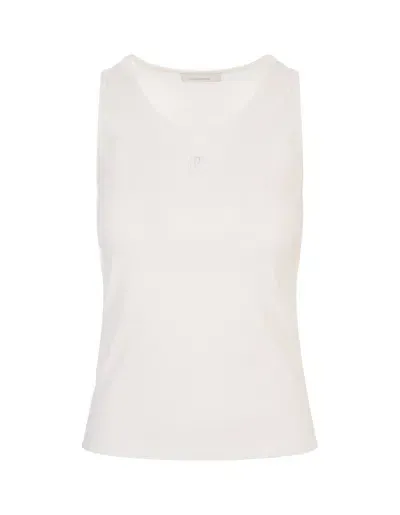 Rabanne White Tank Top With Monogram Detail