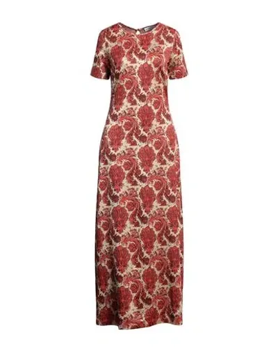 Rabanne Floral-jacquard Jersey Maxi Dress In Tomato Red