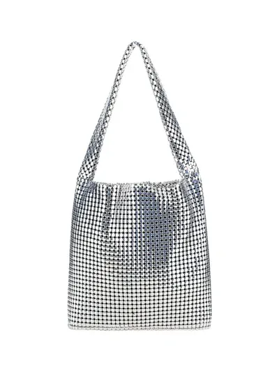 Rabanne Pixel Hobo Gros Mesh Shoulder Bag In Silver