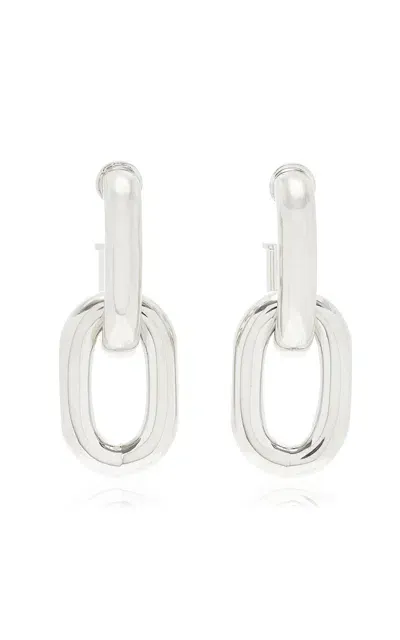 Rabanne Xl Double Link Silver-tone Earrings