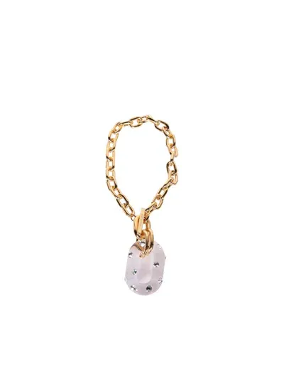 Rabanne Xl Link Pendant Necklace In Gold With Transparent Crystal In Not Applicable