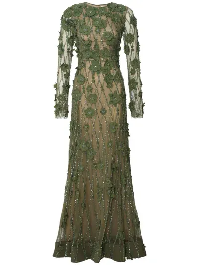 Rachel Gilbert Landon Gown Dress In Green