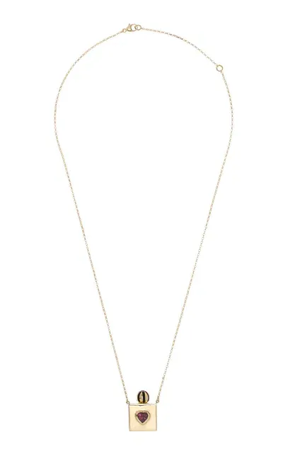 Rachel Quinn 14k Yellow Gold Large Enamel Necklace