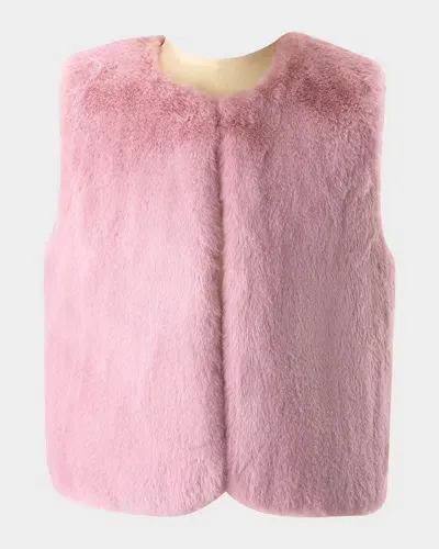 Rachel Riley Kids' Girl's Faux Fur Vest In Pink