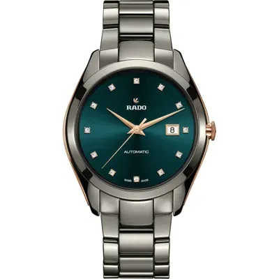 Rado Hyperchrome Diamond Automatic Bracelet Watch, 42mm In Teal/silver