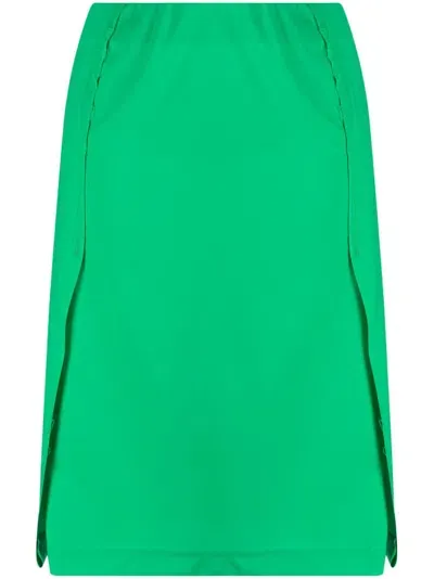 Raf Simons Pleated-panel Midi Skirt In Green