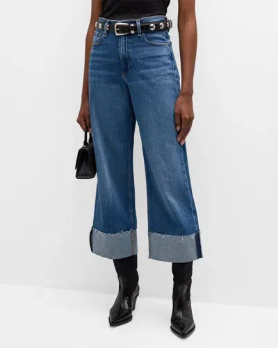 Rag & Bone Andi Wide-leg Cuffed Jeans In Clover