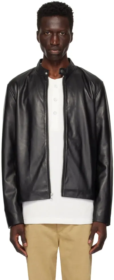 Rag & Bone Black Archive Café Racer Leather Jacket