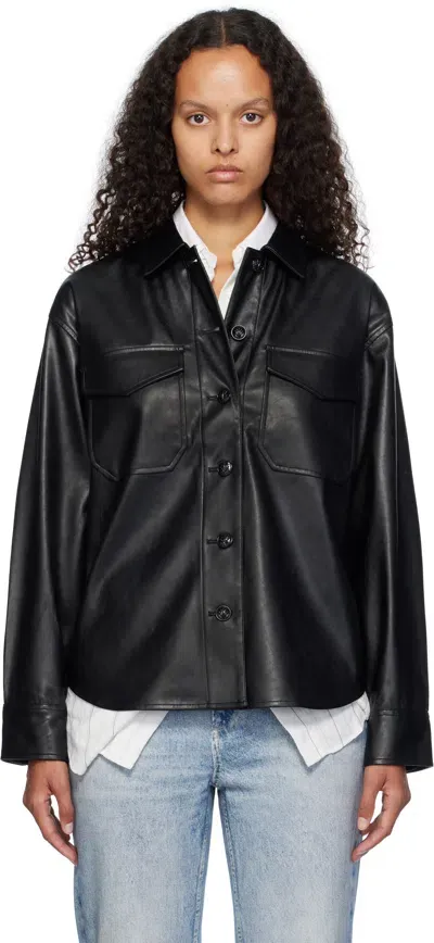 Rag & Bone Black Camilla Faux-leather Shirt