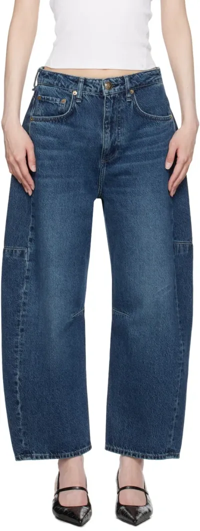 Rag & Bone Blue Charlie Barrel Jeans In Teo