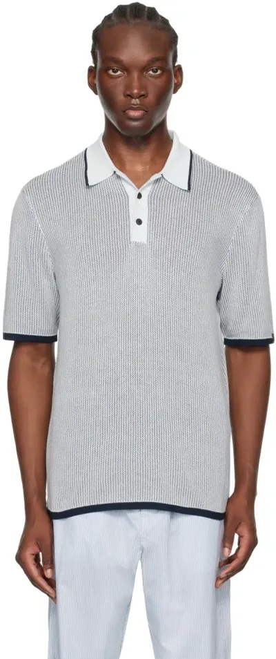 Rag & Bone Blue Harvey Polo In Skyblu