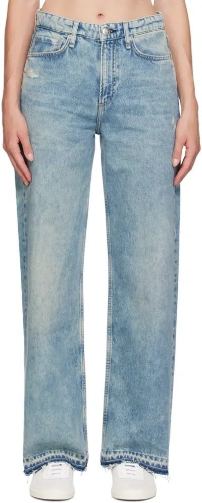 Rag & Bone Blue Logan Wide-leg Jeans In Lefferts