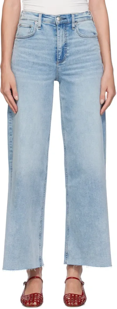 Rag & Bone Blue Sofie Ankle Ultra Wide-leg Jeans In Lou1