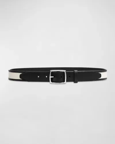 Rag & Bone Boyfriend Mixed-media Belt In Black