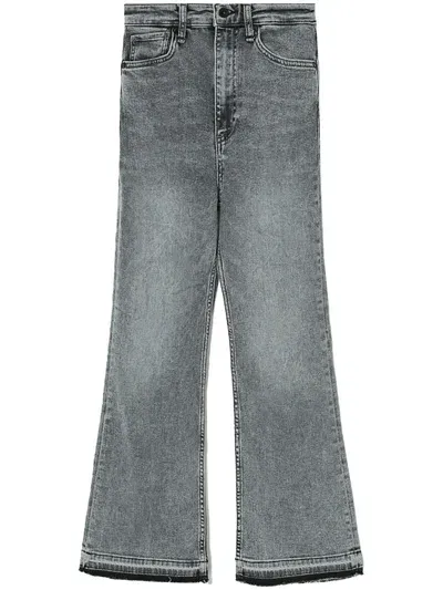 Rag & Bone Casey High-waist Flared Jeans In Grey