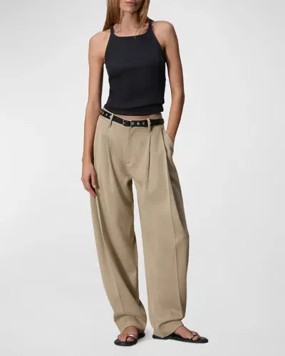 Rag & Bone Cecily Italian Suiting Pants In Tan Multi