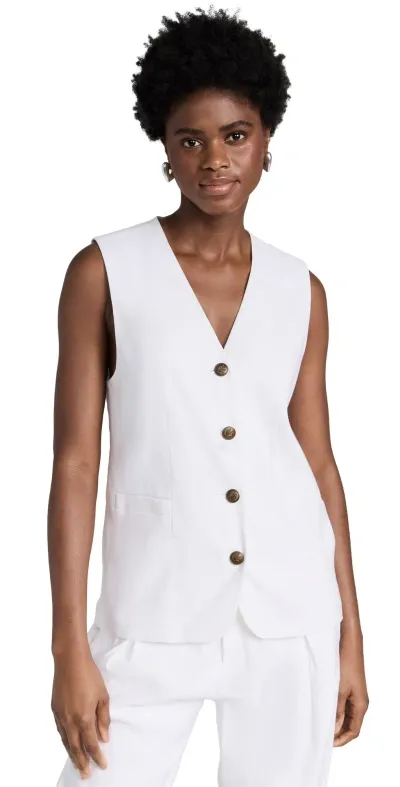 Rag & Bone Charlotte Linen Vest White