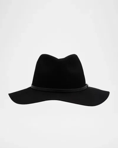 Rag & Bone City Felt Wide Brim Fedora In Black