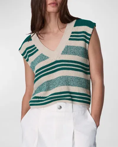 Rag & Bone Cyrus Stripe Vest In Sportgrn