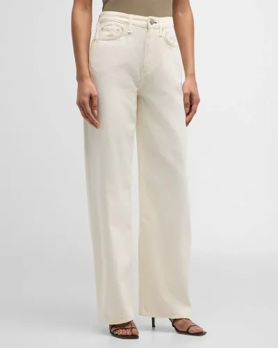 Rag & Bone Featherweight Logan Wide-leg Jeans In Ecru