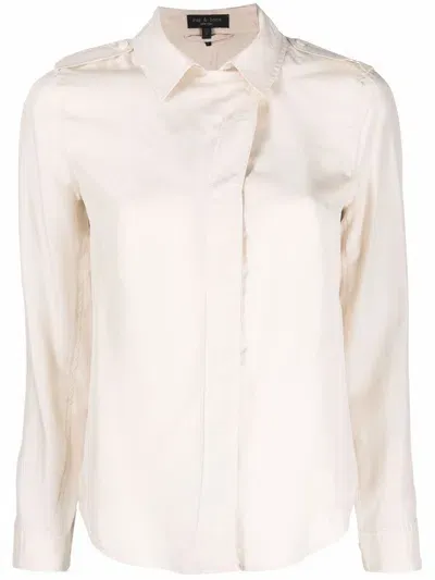 Rag & Bone Field Silk Shirt In 中性色