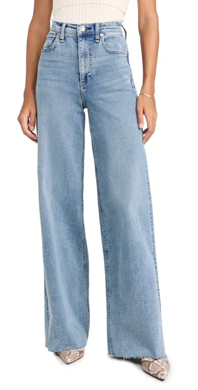 Rag & Bone Flexi Sofie High Rise Full Length Wide Jeans Whitney In Multi