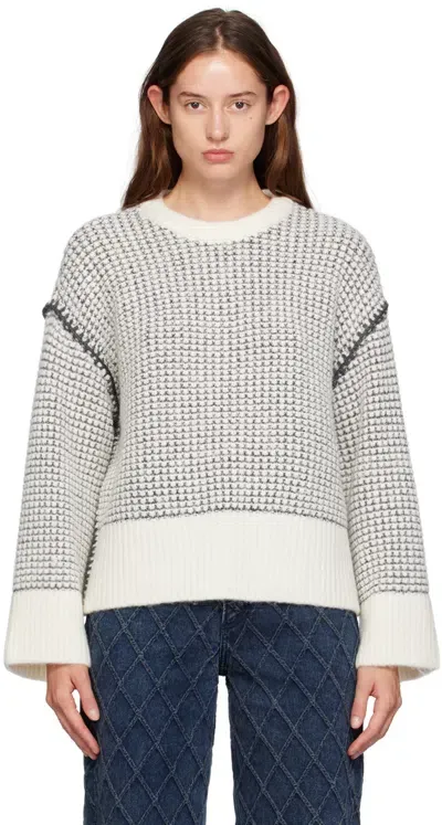 Rag & Bone Katie Stripe Long Sleeve Pullover Ivorymult In White