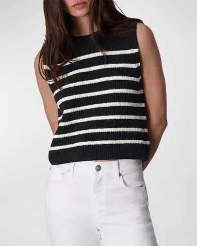 Rag & Bone Jen Stripe Knit Tank Top In Black