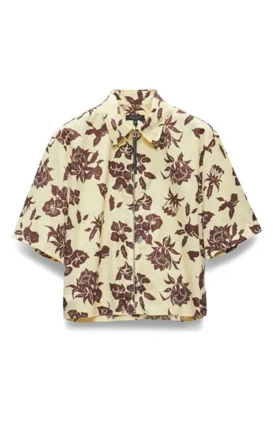 Rag & Bone Junie Printed Poplin Top Ylwfloral In 黄花