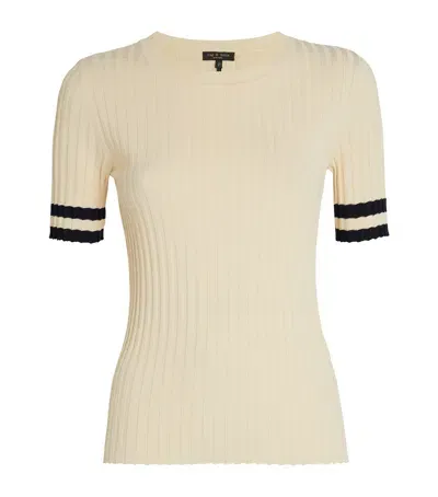 Rag & Bone Knitted Madison T-shirt In Ivory