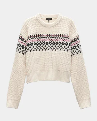 Rag & Bone Leigh Fair Isle Crewneck Sweater In Ivory