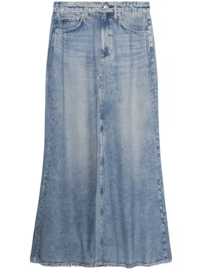 Rag & Bone Liquid Miramar Maxi Skirt In Blau