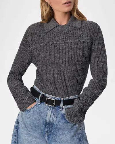 Rag & Bone Madix Polo Sweater In Charcoal