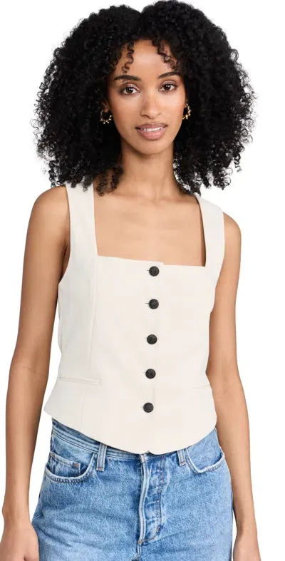 Rag & Bone Mariana Twill Vest In Ivory