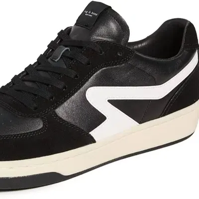 Rag & Bone Men's Retro Court Sneakers In Black/white