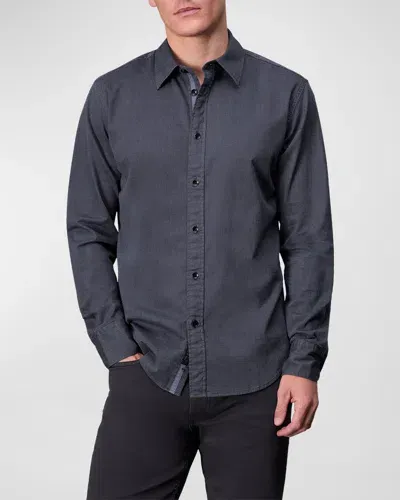 Rag & Bone Men's Tomlin Stretch Dobby Shirt In Sharkblu