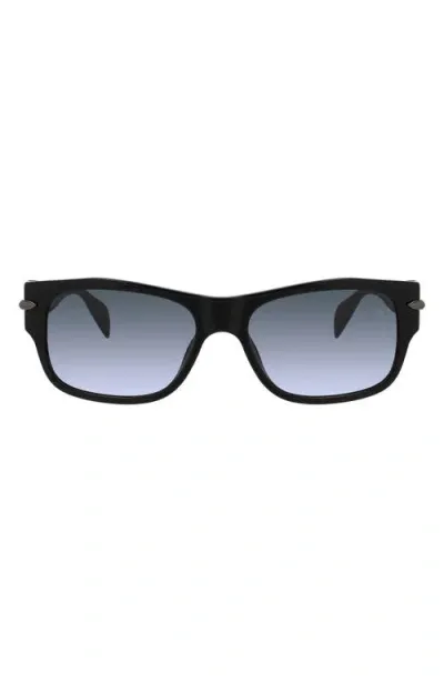 Rag & Bone 55mm Rectangular Sunglasses In Ruth Black/dark Grey Sf