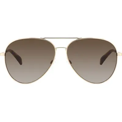 Rag & Bone 59mm Gradient Aviator Sunglasses In Havana Gold/brown Sf