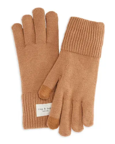 Rag & Bone Addison Wool Blend Touchscreen Gloves In Light Brown