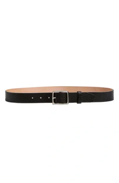 Rag & Bone Basketweave Textured Leather Belt In Black