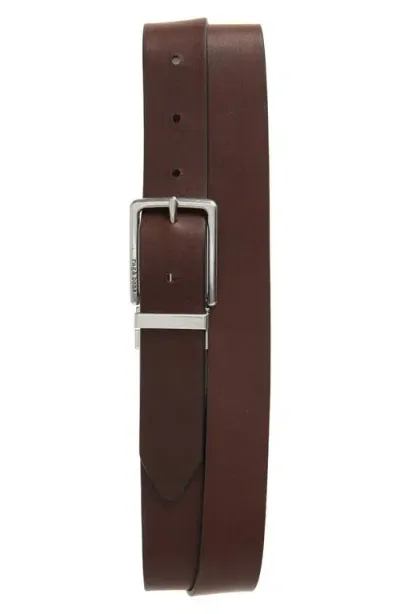 Rag & Bone Carter Reversible Leather Belt In Coffee Navy