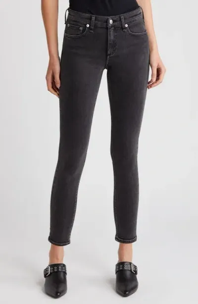 Rag & Bone Harlow Full-length Worn Black Straight Jean