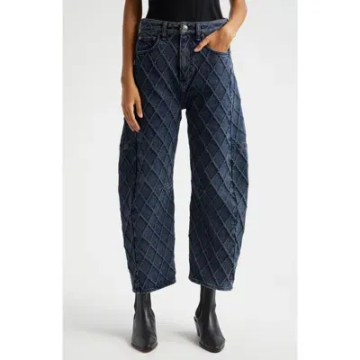 Rag & Bone Charlie Quilted High-rise Barrel Jeans In Karina Quilted