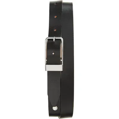 Rag & Bone Corey Slim Leather Belt In Blk