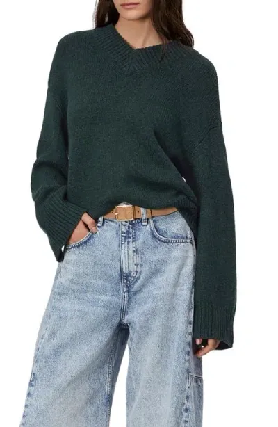 Rag & Bone Danica Wool & Cashmere V-neck Sweater In Dark Green