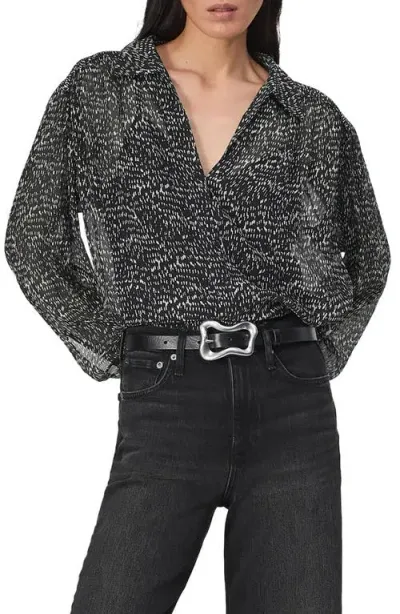 Rag & Bone Emmy Long-sleeve Blouse In Black Multi