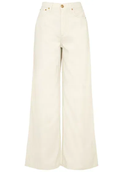 Rag & Bone Sofie High-rise Wide-leg Jeans In Off White