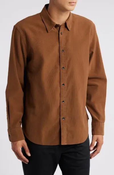 Rag & Bone Finch Corduroy Button-up Shirt In Chocolate