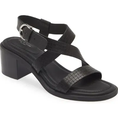 Rag & Bone Geo Embossed Leather Crisscross Sandals In Black