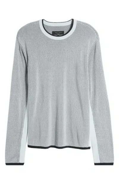 Rag & Bone Harvey Crewneck Cotton Sweater In Sky Blue